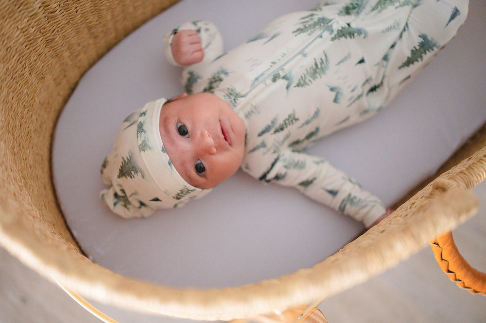 Green Forest Bamboo Baby Knot Hat