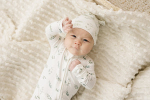 Soft Knot Hat Newborn Baby - Green Leaves