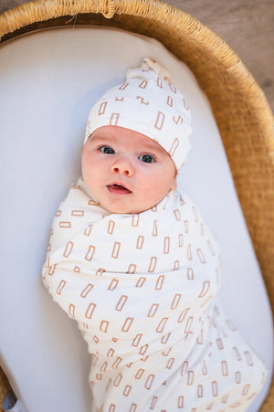 Neutral Rectangle Bamboo Knot Hat | Newborn Baby Hat