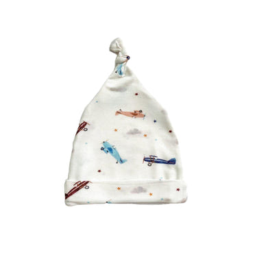 Newborn Knot Hat - Vintage Airplane