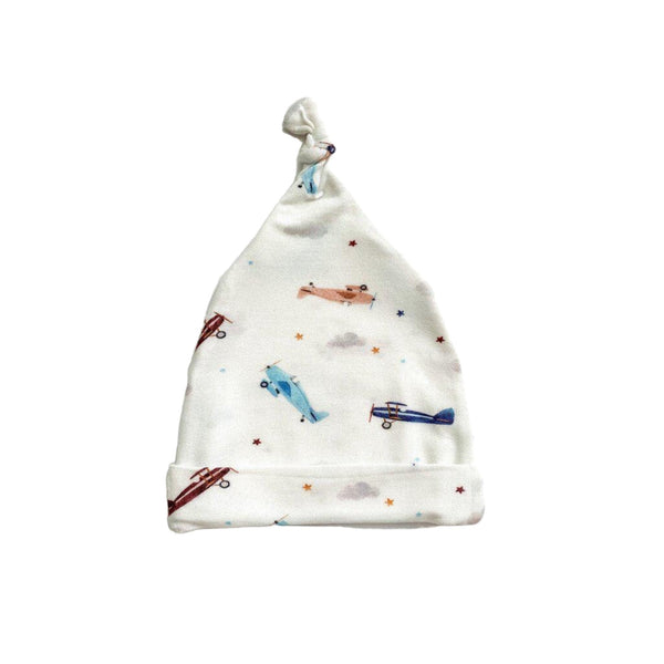 Newborn Knot Hat - Vintage Airplane