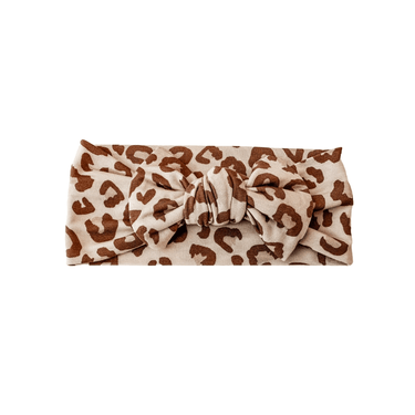 Knotted Baby Bow Headband - Leopard