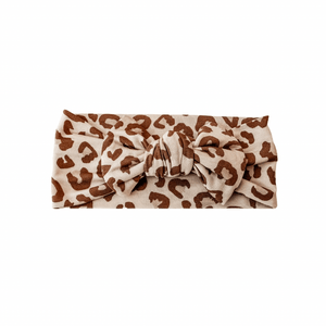 Knotted Baby Bow Headband - Leopard