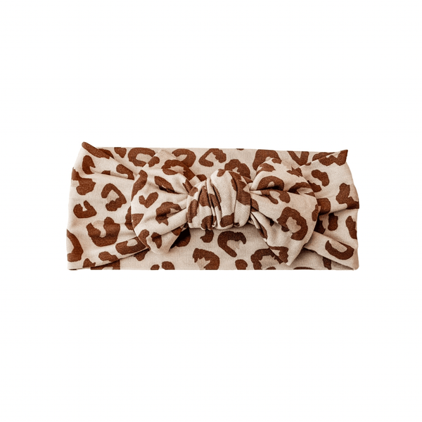 Knotted Baby Bow Headband - Leopard