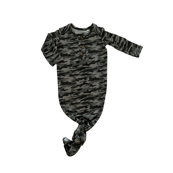 Bamboo Knotted Baby Gown - Camo