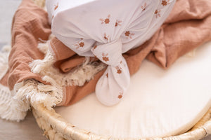 Fleur Ribbed Knotted Baby Gown