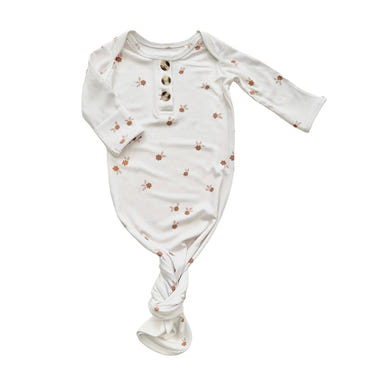 Fleur Ribbed Knotted Baby Gown