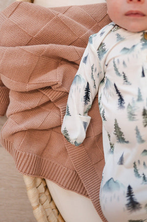 Green Forest Bamboo Knotted Baby Gown