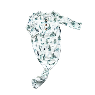 Green Forest Bamboo Knotted Baby Gown
