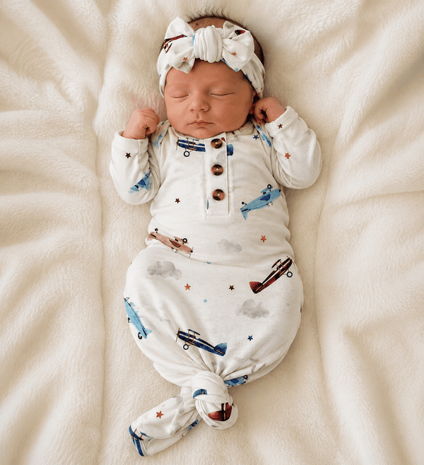 Knotted Headband - Vintage Airplane