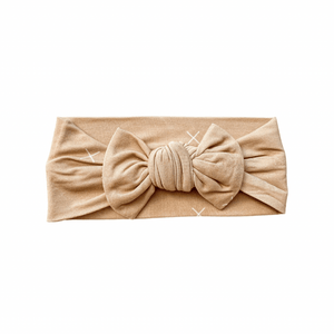 Beige X Knotted Bamboo Baby Headband