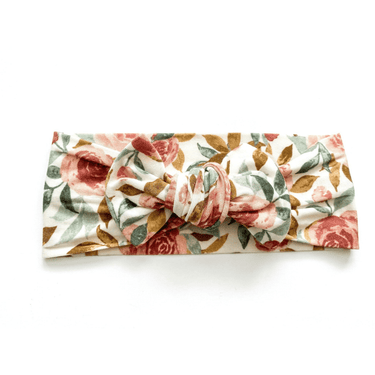 Dusty Pink Floral Bamboo Baby Headband