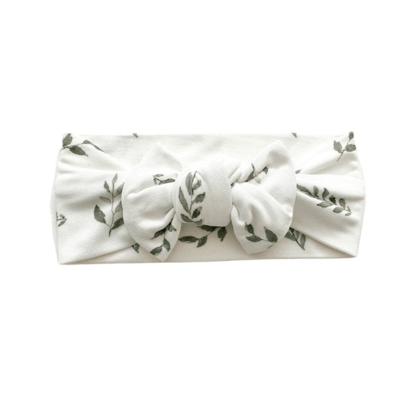 Knotted Headband - Green Leaves