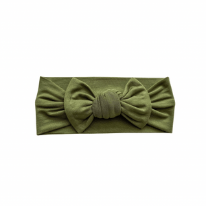 Olive Green Knotted Baby Headband