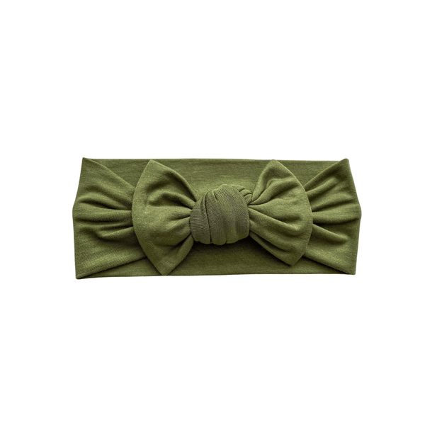 Olive Green Knotted Baby Headband