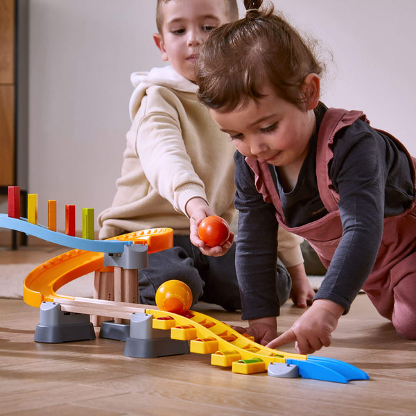 Kullerbu Melody Dominoes Set at angle 6, colorful baby-friendly dominoes for fun and learning.