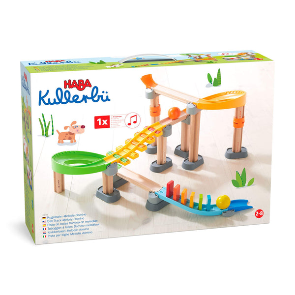 Kullerbu Melody Dominoes Set at angle 8, colorful baby toy for fun and learning.