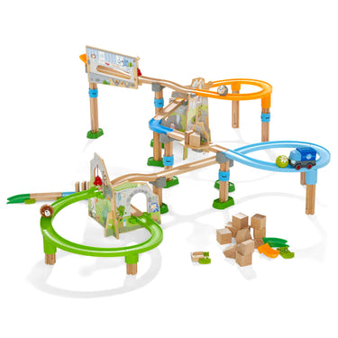Kullerbu Mountain Adventure Track Set for babies, featuring colorful tracks and fun accessories for imaginative play.