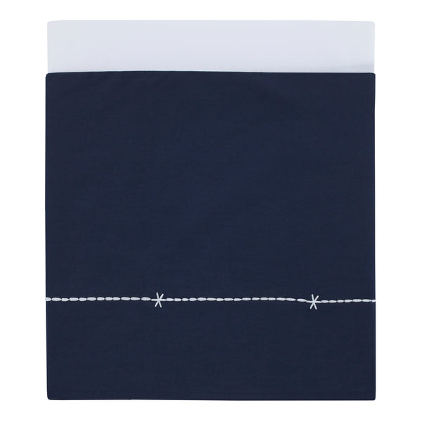 Goodnight Sleep Tight White and Blue Koala, Sloth, Bear, Star, and Moon 4 Piece Nursery Crib Bedding Set - Comforter, 100% Cotton Fitted Crib Sheet, Crib Skirt, and Storage