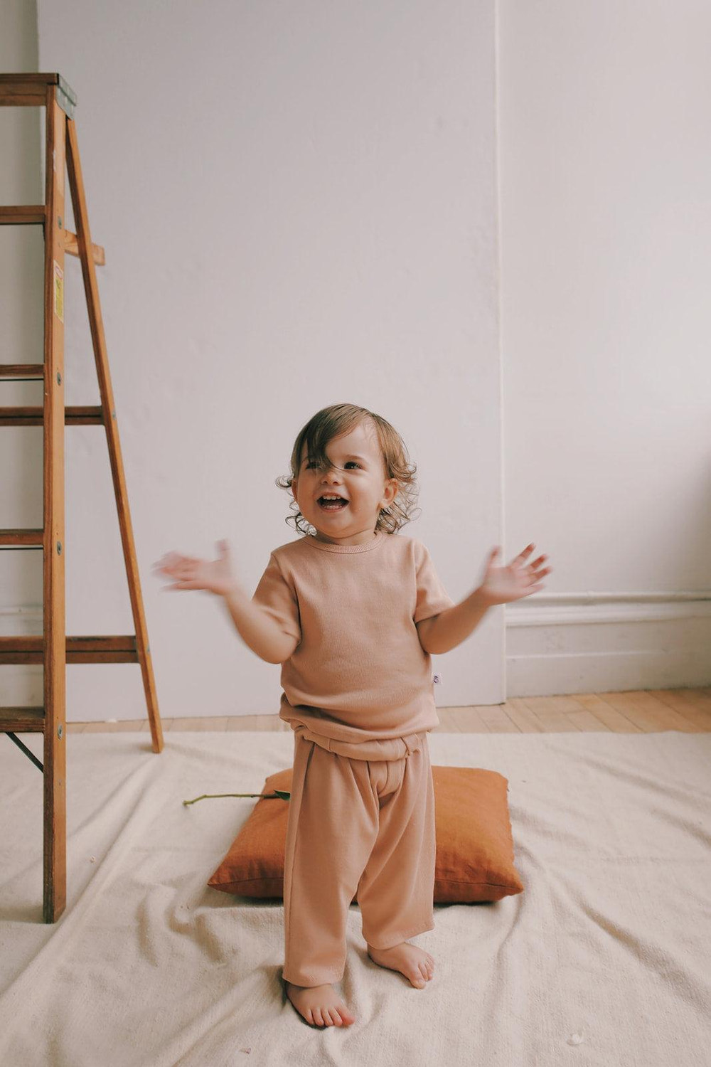 Organic Pima Cotton Kids Tee in pink, soft and comfortable for babies and toddlers. Perfect for everyday wear.