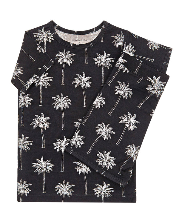 Bamboo Shorts Set | Palm Style Black