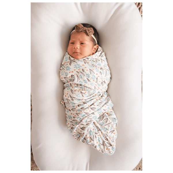 La La Floral Bamboo Baby Swaddle Blanket – Stretch Newborn Swaddle