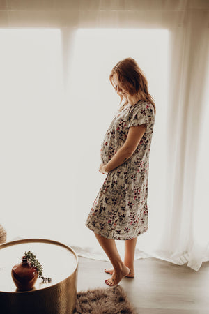 Floral Mommy Labor and Delivery Nursing Hospital Gown