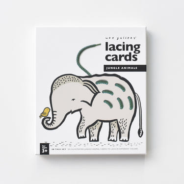 Lacing Cards featuring colorful jungle animals for fun and educational playtime.