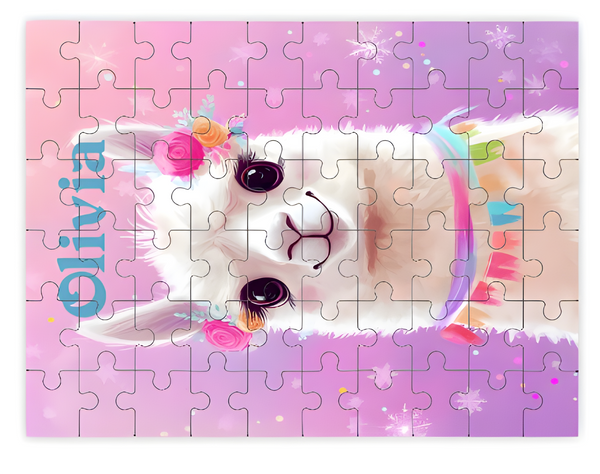 Magical Llama Personalized Wooden Puzzle | 60 Pieces | 15x20cm