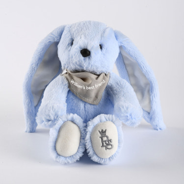 LAPINOU | Blue Personalised Plush Bunny Toy (20cm) | Made in France - MOOGCO Baby