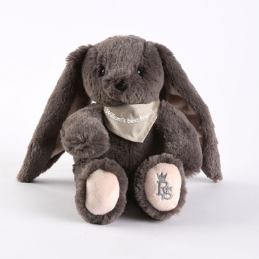 LAPINOU | Grey Personalised Plush Bunny Toy (20cm) | Made in France - MOOGCO Baby