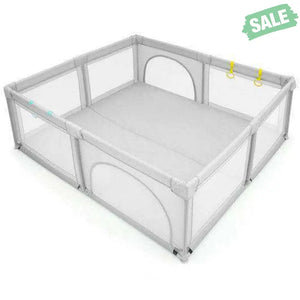 Large Infant Baby Playpen Safety Play Center Yard with 50 Ocean Balls-Blue Blue Baby Playpen & Playards