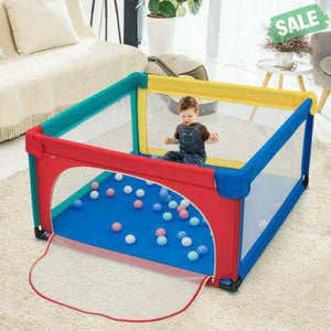 Large Safety Play Center Yard with 50 Balls for Baby Infant-Blue Blue Baby Playpen & Playards