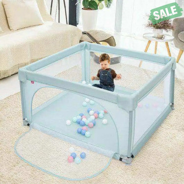 Large Safety Play Center Yard with 50 Balls for Baby Infant-Blue Blue Baby Playpen & Playards