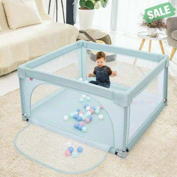 Large Safety Play Center Yard with 50 Balls for Baby Infant-Blue Blue Baby Playpen & Playards
