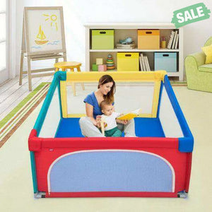 Large Safety Play Center Yard with 50 Balls for Baby Infant-Blue Blue Baby Playpen & Playards