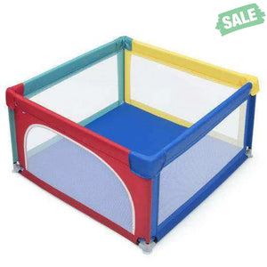 Large Safety Play Center Yard with 50 Balls for Baby Infant-Blue Blue Baby Playpen & Playards