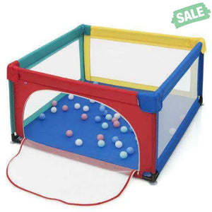 Large Safety Play Center Yard with 50 Balls for Baby Infant-Blue Blue Baby Playpen & Playards