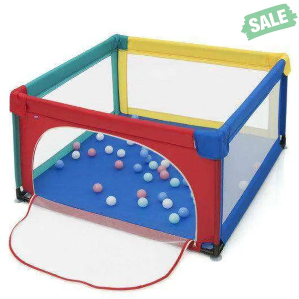 Large Safety Play Center Yard with 50 Balls for Baby Infant-Blue Blue Baby Playpen & Playards
