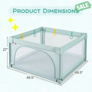 Large Safety Play Center Yard with 50 Balls for Baby Infant-Gray Baby Playpen & Playards