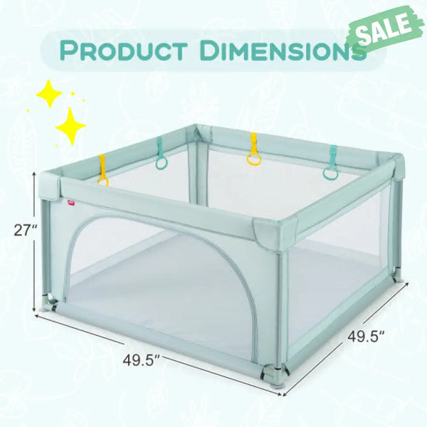 Large Safety Play Center Yard with 50 Balls for Baby Infant-Gray Baby Playpen & Playards