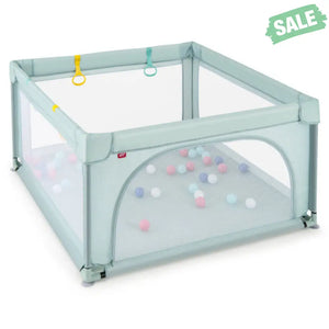Large Safety Play Center Yard with 50 Balls for Baby Infant-Gray Baby Playpen & Playards