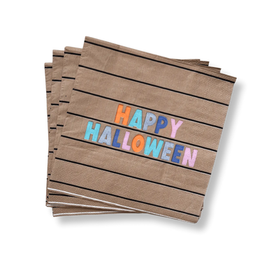 Large Striped Halloween Paper Napkins (16pcs)