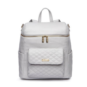 Signature Diaper Bag in Stone Grey - stylish and functional baby accessory for on-the-go parents.