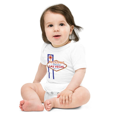 Las Vegas Baby Onesie - Cute short sleeve bodysuit for infants, perfect for Vegas-themed outfits.