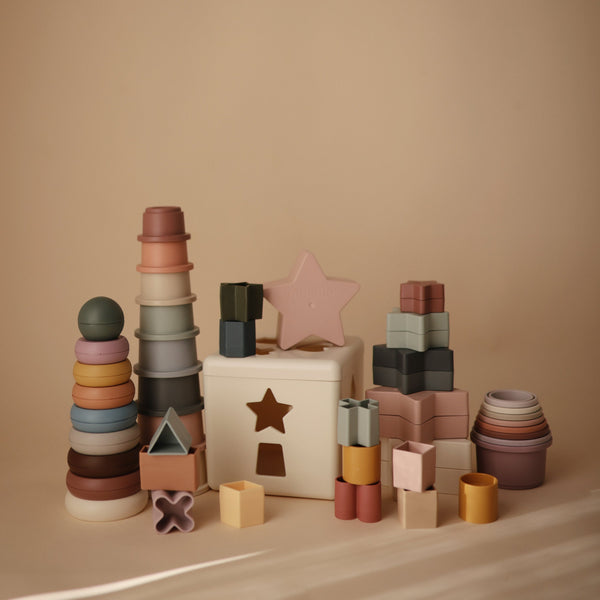 Mushie Stacking Rings Toy Danish Hygge plastic