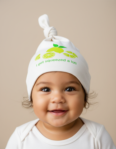 Lemon "I Get Squeezed A Lot" Baby Hat | Organic Cotton