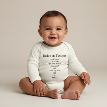 Inside Me Poem Long Sleeve Romper