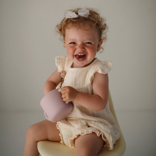 Mushie Snack Cup silicone spill-proof two handles
