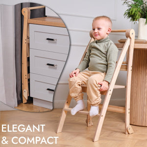 Learning Tower: Foldable Step Stool for Toddlers - Beige